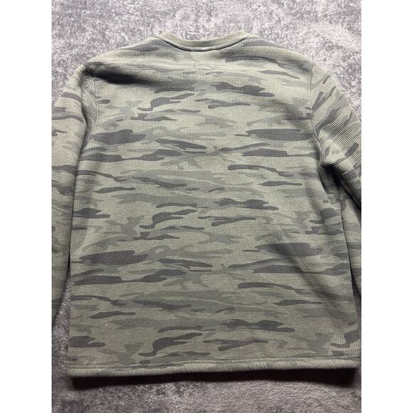 Coleman Lined Henley 1/4 Snap Bonded Waffle Sherpa Shirt Olive Camo Mens XL - Picture 6 of 7